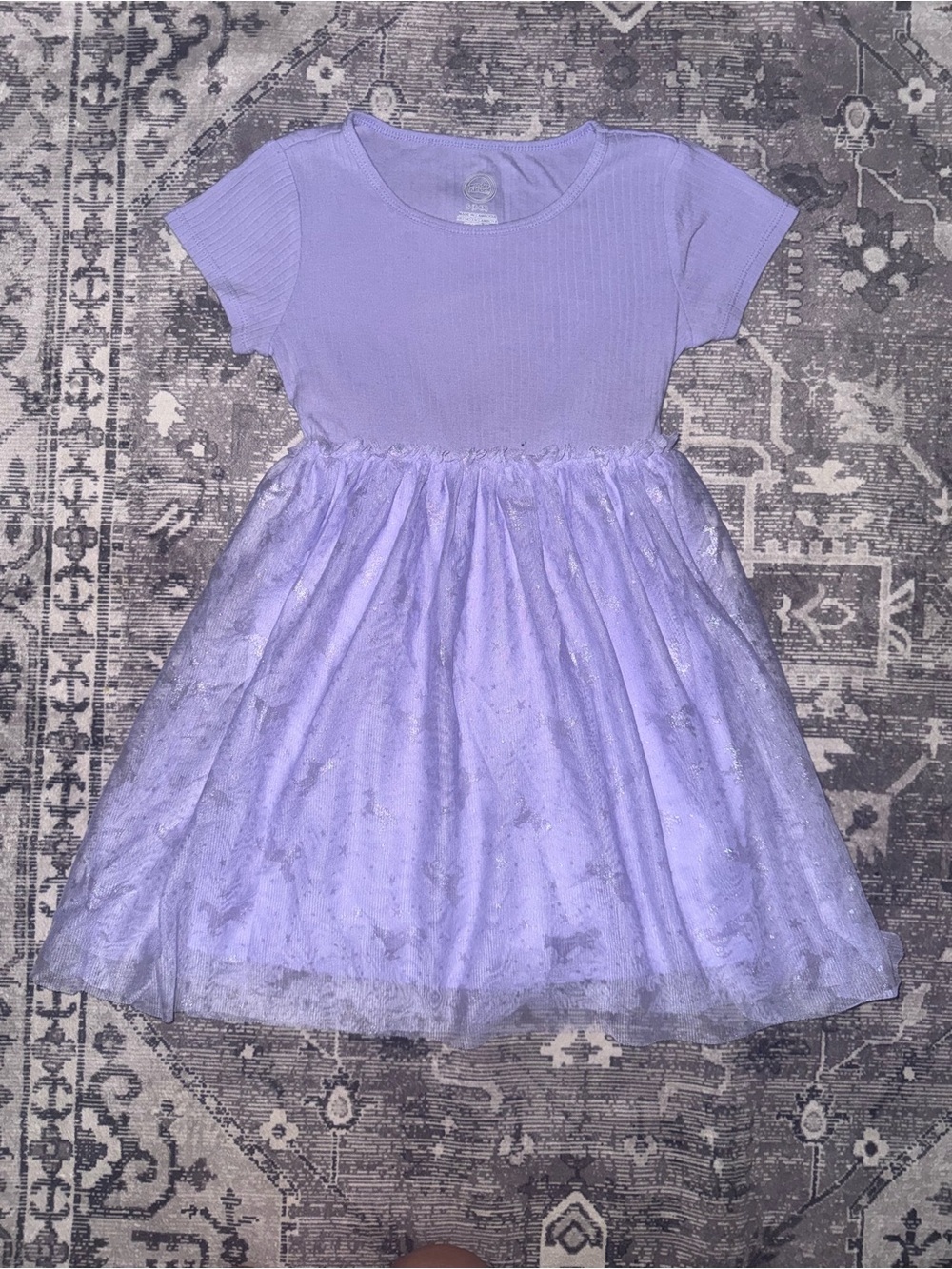 wonder nation Lavender Short-Sleeve Tulle Dress